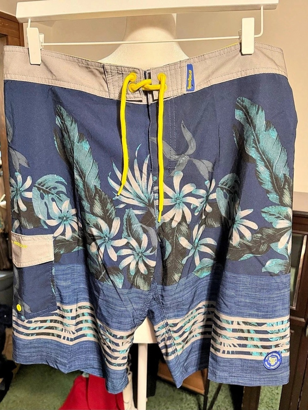 Banana Boat Floral Swim Trunks in Navy- XL